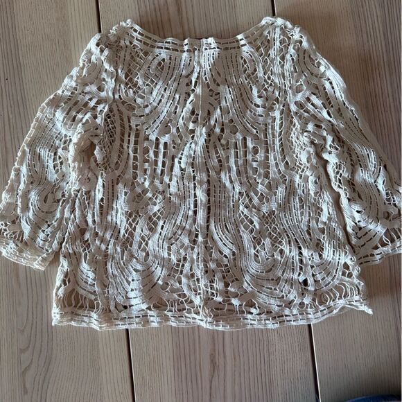 Miss Kelly 1999 Large Lace Bohemian Cream Top - Medium - Picture 6 of 6